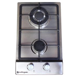 Safegas Hob 2 Burner Stainless Steel - 510mm x 310mm