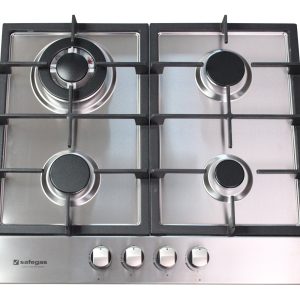 Safegas Hob 4 Burner Stainless Steel - 600mm x 510mm