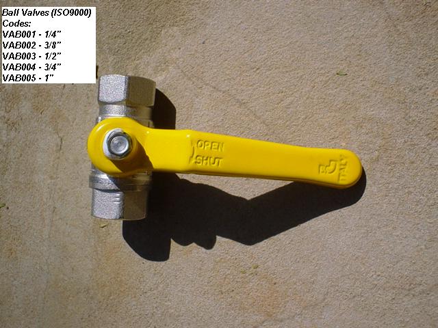 Shut–off (Ball Valves) – Yellow Handle