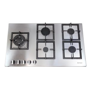 Safegas Hob 5 Burner Stainless Steel - 855mm x 490mm